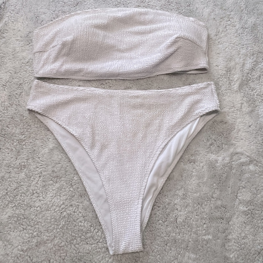White Strapless Bikini